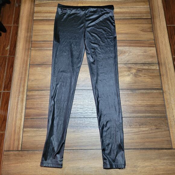 Miley Cyrus Black Legging Pants w/ Zipper Cuffs - Size Large - Picture 3 of 5